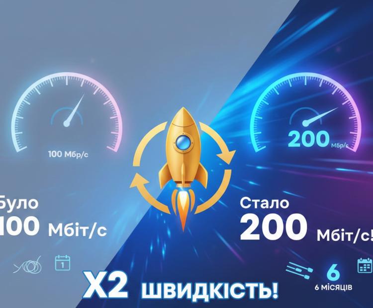 Платіть за пів року — отримуйте подвійну швидкість!